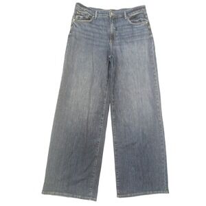 Silver Jeans Co. Womens‎ Size 12 Wide Leg Crop Blue Denim Jeans Beggy